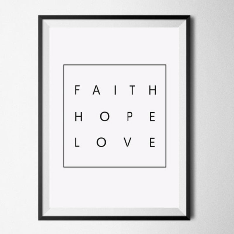 Geometric Deer Faith Quote - Canvas Wall Art Painting