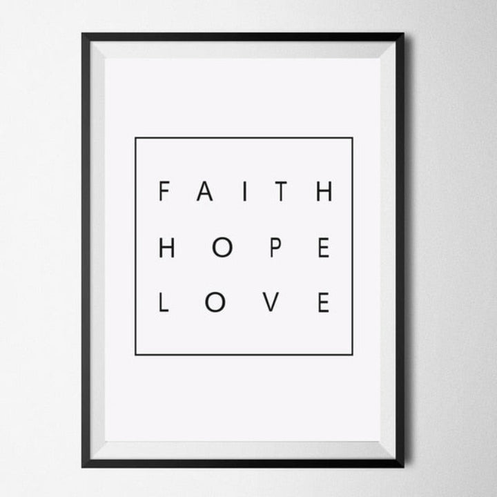 Geometric Deer Faith Quote - Canvas Wall Art Painting