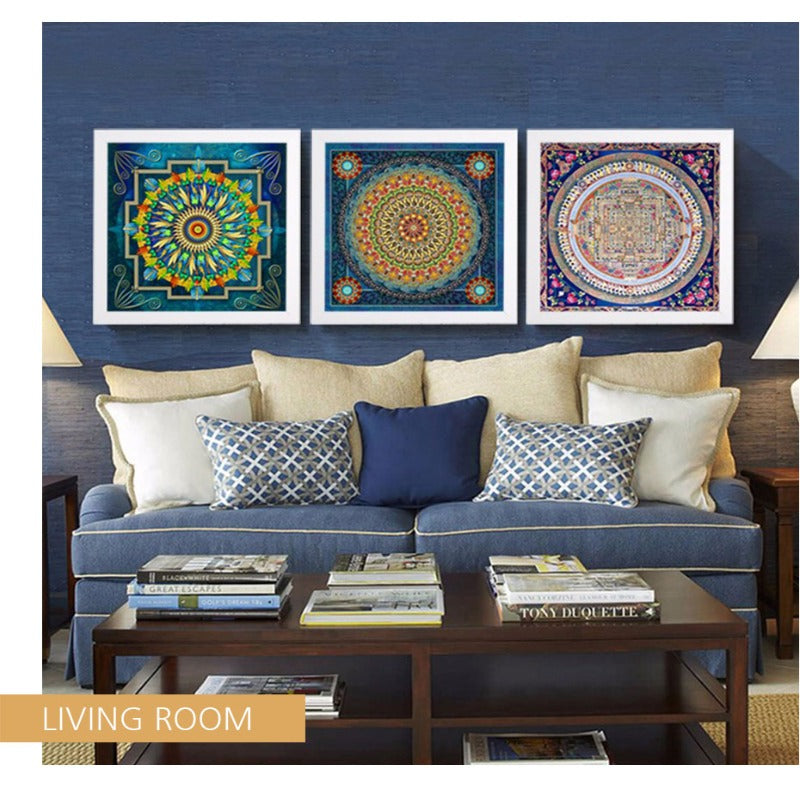 Mandala Ornament Thangka Yoga - Canvas Wall Art Painting