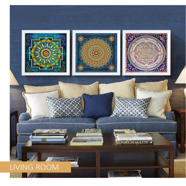 Mandala Ornament Thangka Yoga - Canvas Wall Art Painting