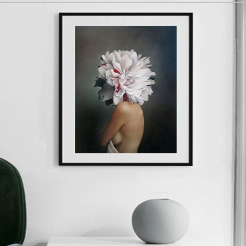 Floral Girl Wall Art Pictures Beauty  - Canvas Wall Art Painting