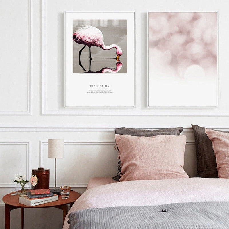 Flamingo Reflection - Canvas Wall Art Painting