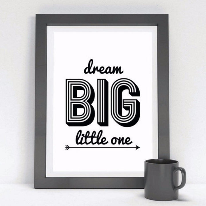 Minimalist Black And White Inspiring Letters - Canvas Wall Art Painting