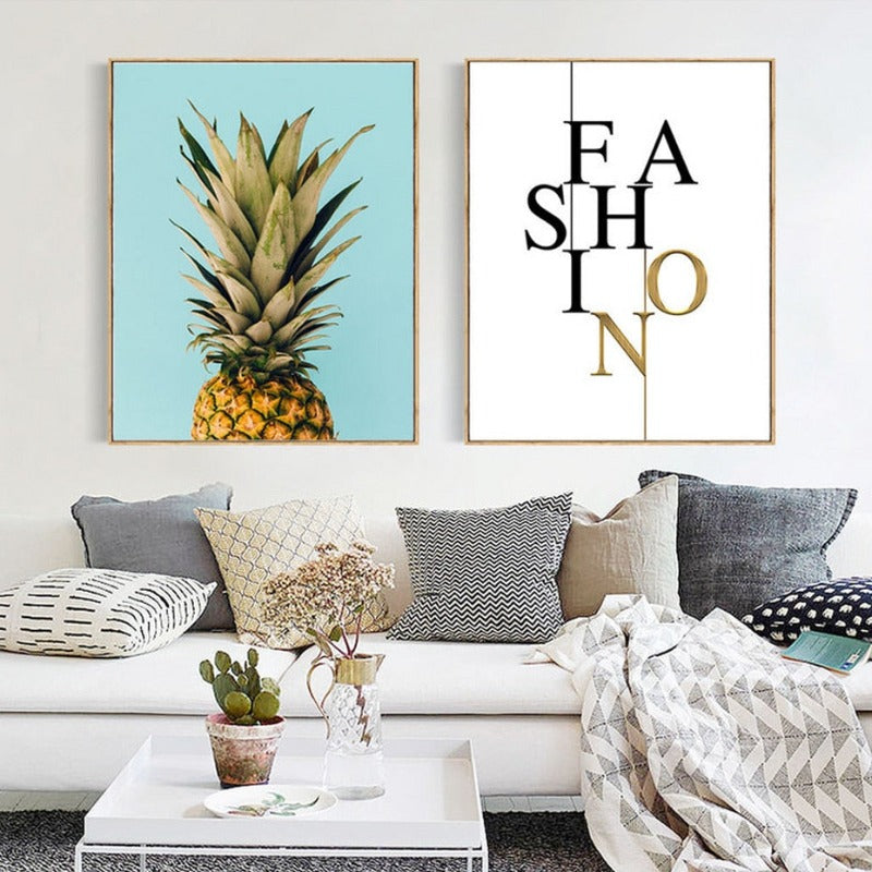 Letters Pineapple-Canvas Wall Art Painting