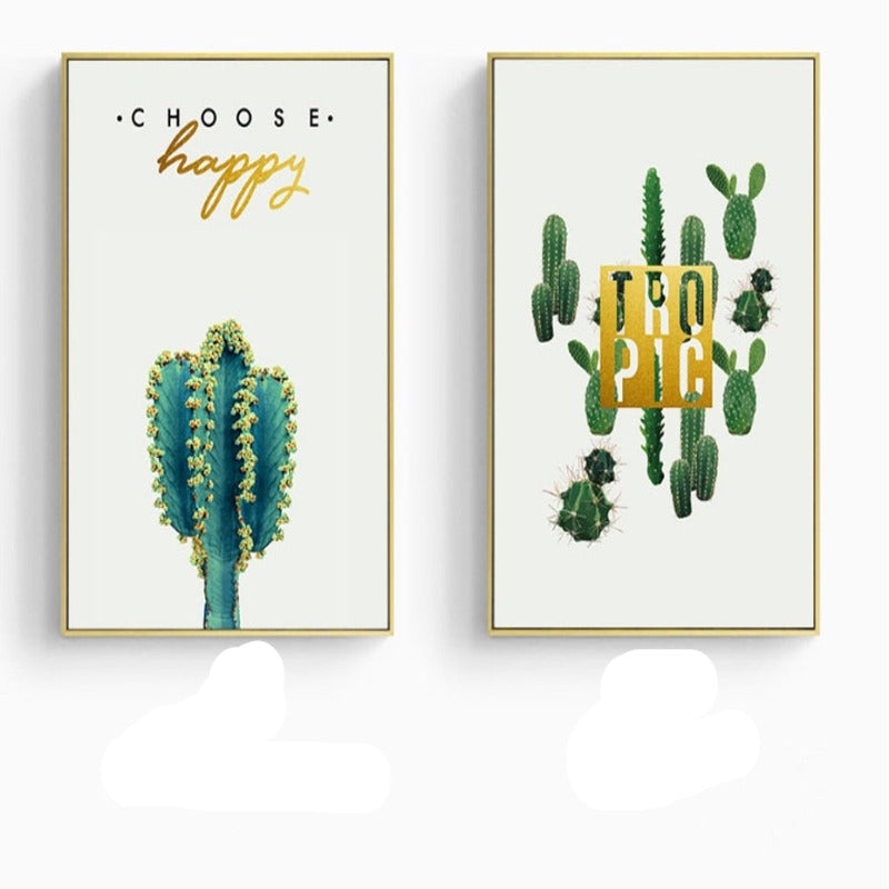 Life Quote Cactus  - Canvas Wall Art Painting