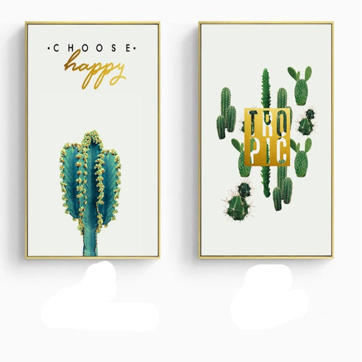 Life Quote Cactus  - Canvas Wall Art Painting