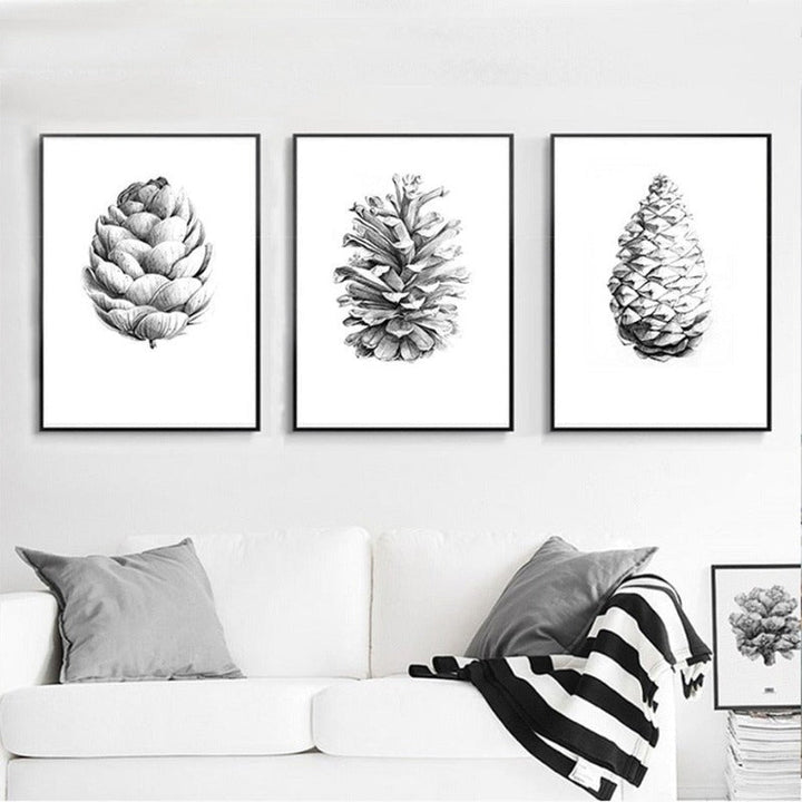 Hand Draw Pine Cone - Canvas Wall Art Painting