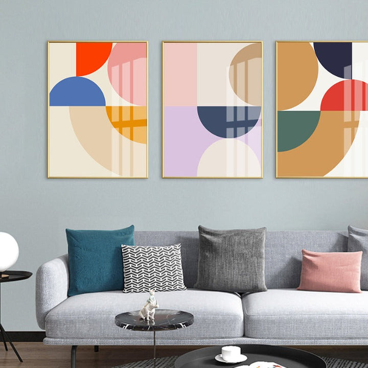 Geometric Color Block Poster and Prints - Canvas Wall Art Painting