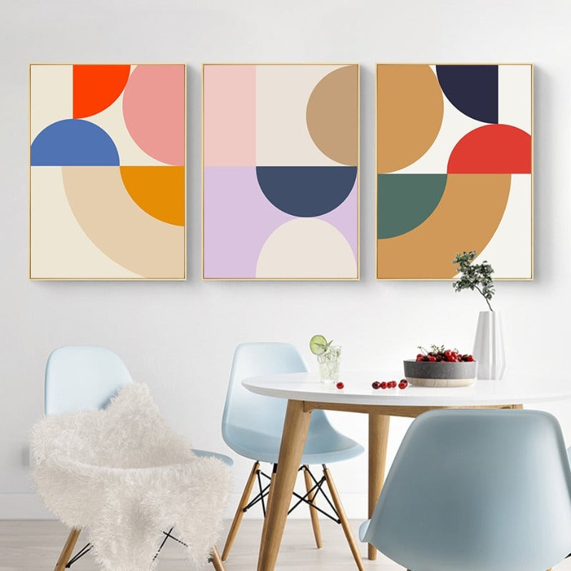 Geometric Color Block Poster and Prints - Canvas Wall Art Painting