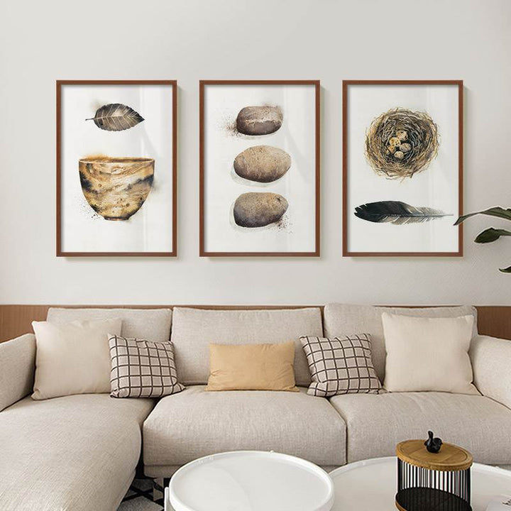 Vintage Abstract Beautiful Feather - Canvas Wall Art Painting