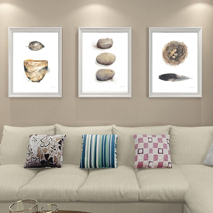 Vintage Abstract Beautiful Feather - Canvas Wall Art Painting