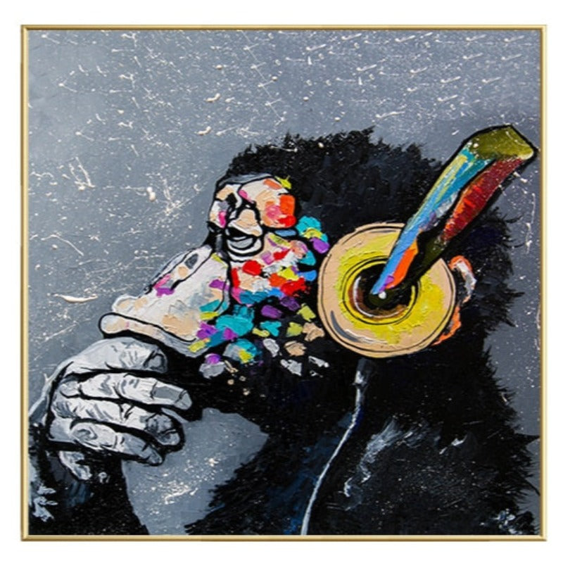 Thinking Monkey - Canvas Wall Art Painting