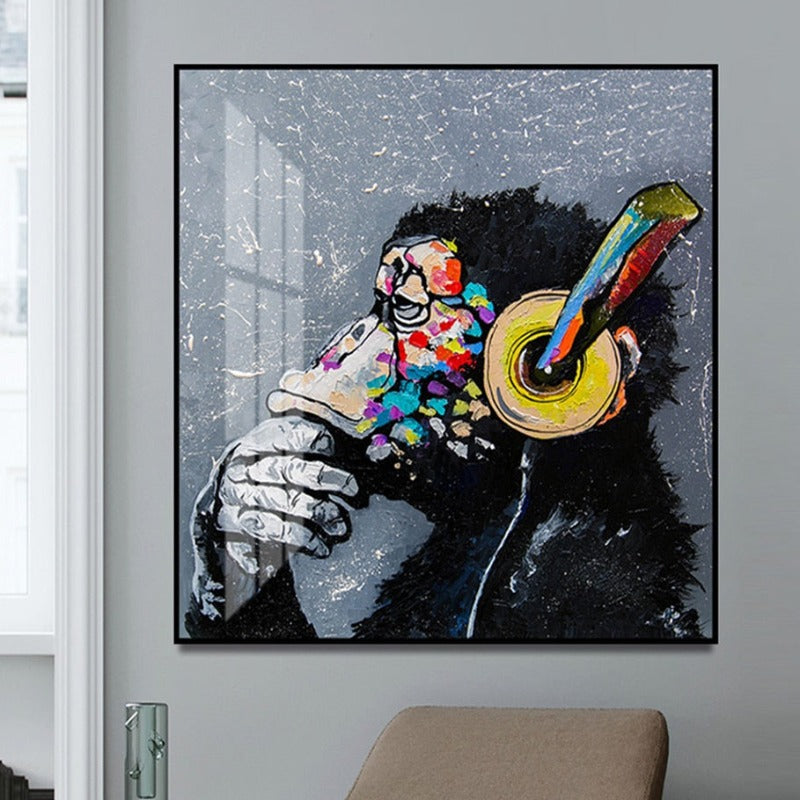 Thinking Monkey - Canvas Wall Art Painting