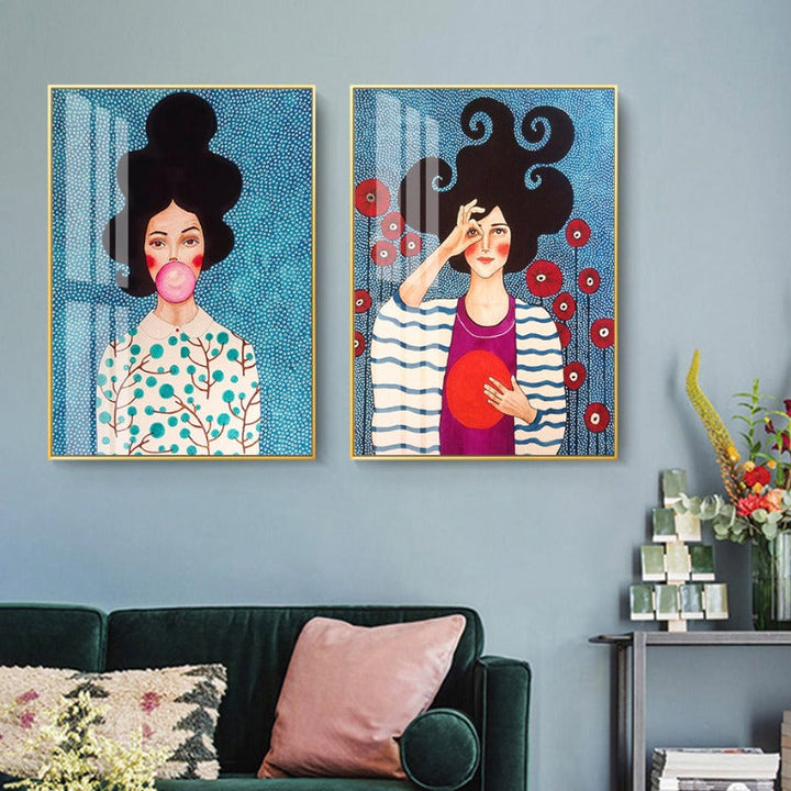 Fashion Flower Girl - Canvas Wall Art Painting