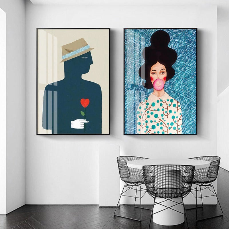Fashion Flower Girl - Canvas Wall Art Painting