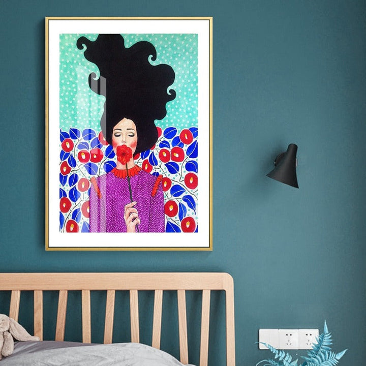 Fashion Flower Girl - Canvas Wall Art Painting