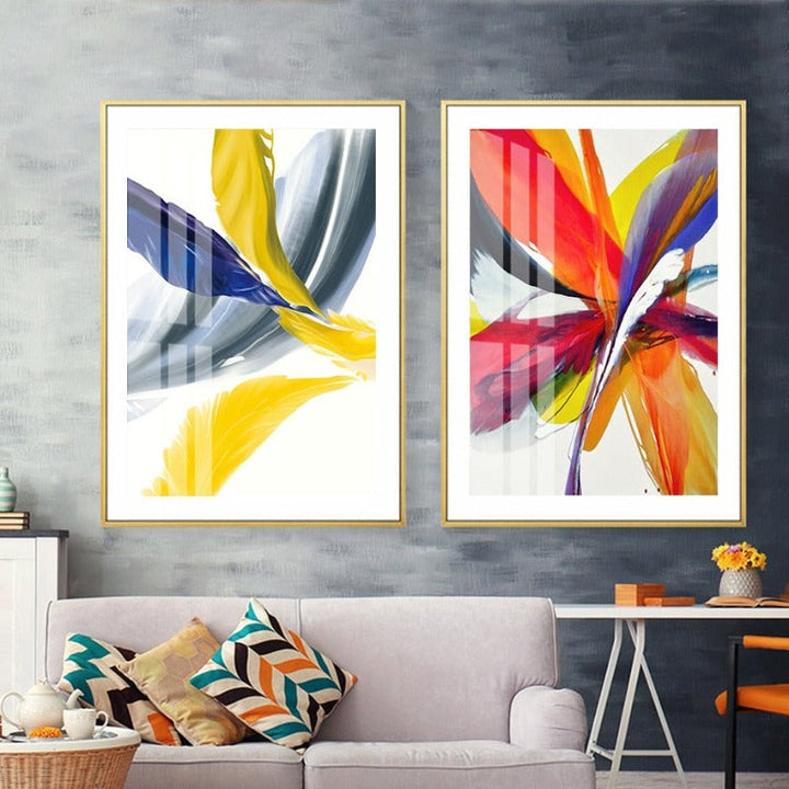 Feathers of Hope Colorful HD - Canvas Wall Art Painting
