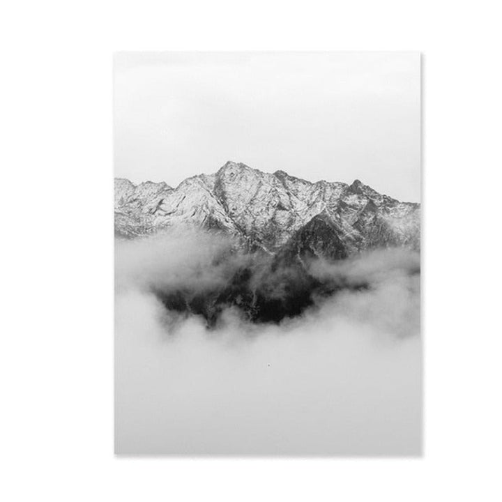 Foggy Sky Lake Lion - Canvas Wall Art Painting
