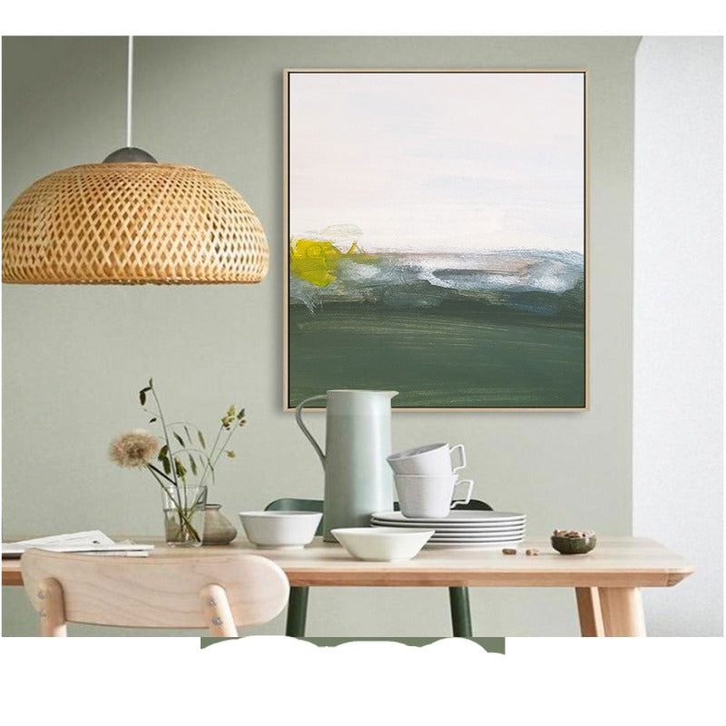 Green Printing Oil Art - Canvas Wall Art Painting