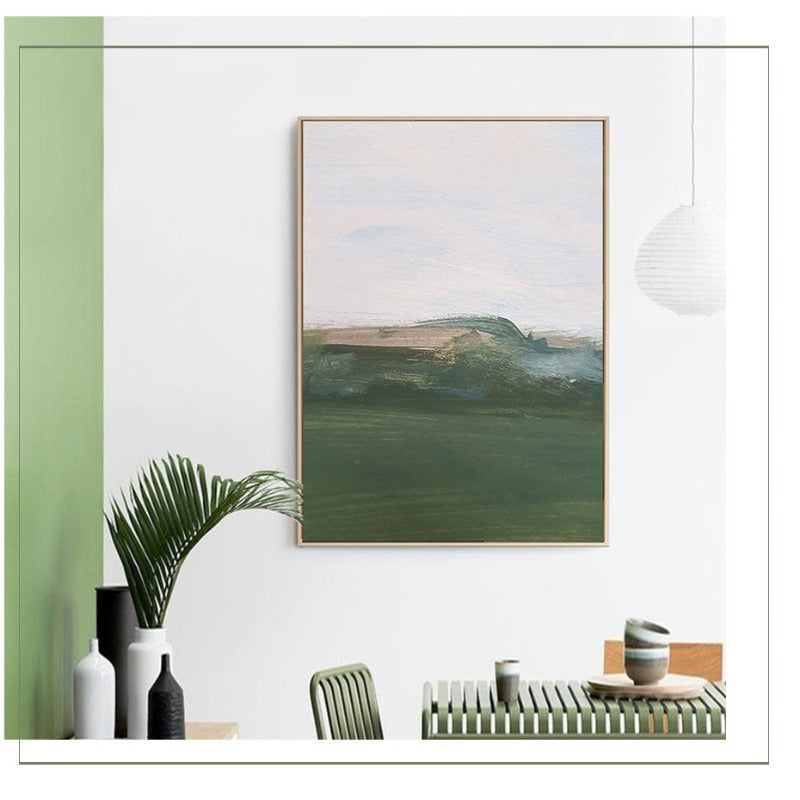 Green Printing Oil Art - Canvas Wall Art Painting