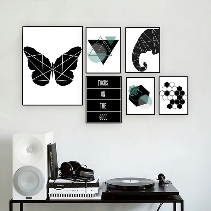 Geometric In Black - Canvas Wall Art Painting