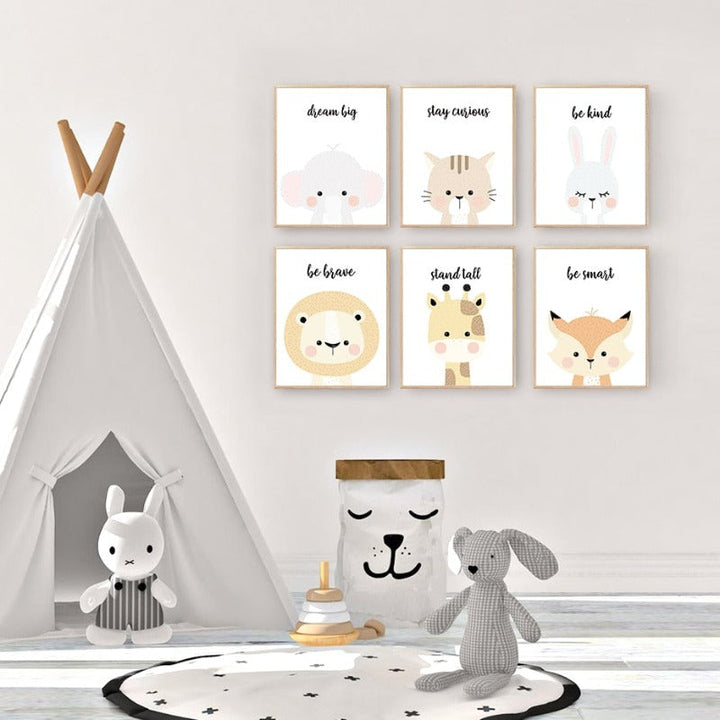 Sweet Wondland Animals - Canvas Wall Art Painting