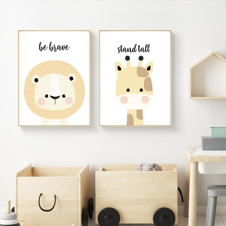 Sweet Wondland Animals - Canvas Wall Art Painting