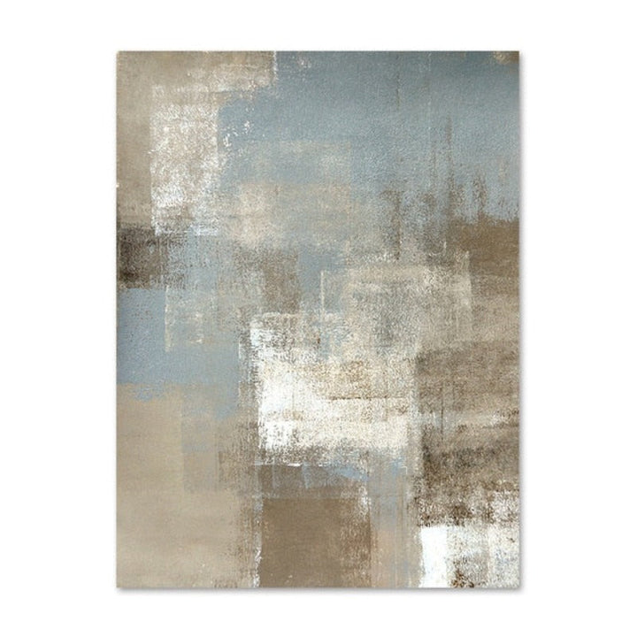 Vintage Gray And Beige Trend Abstract- Canvas Wall Art Painting