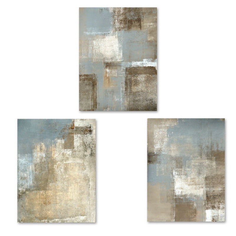 Vintage Gray And Beige Trend Abstract- Canvas Wall Art Painting