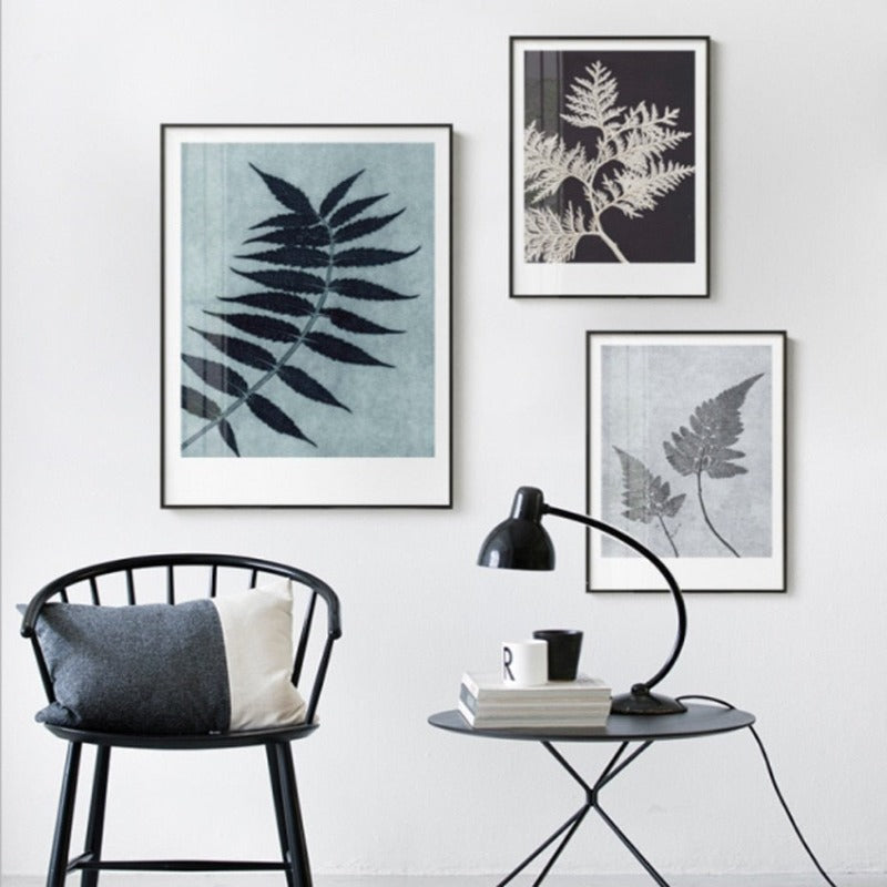 Vintage Green Leaves Plants Specimen - Canvas Wall Art Painting