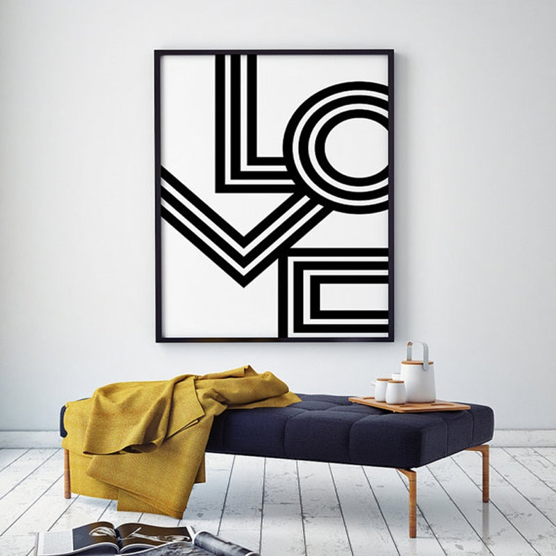 Love Wall Art Minimalist - Canvas Wall Art Painting
