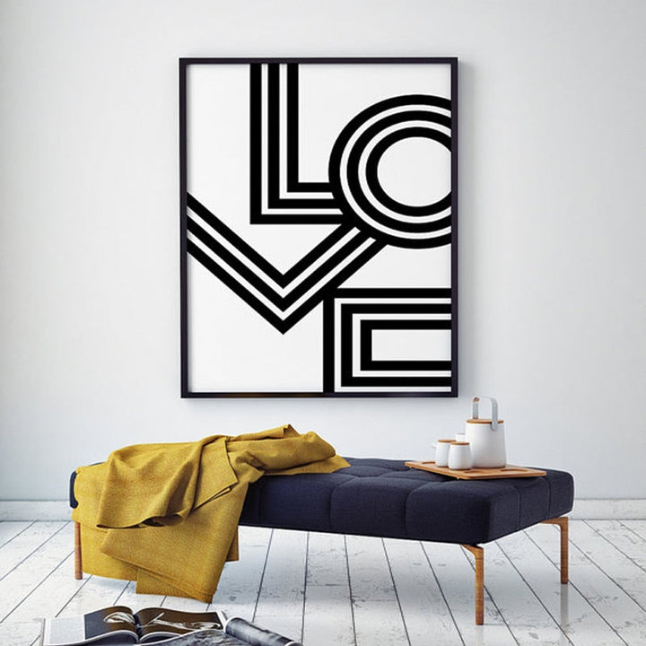 Love Wall Art Minimalist - Canvas Wall Art Painting