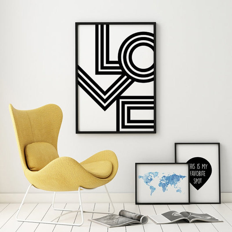 Love Wall Art Minimalist - Canvas Wall Art Painting