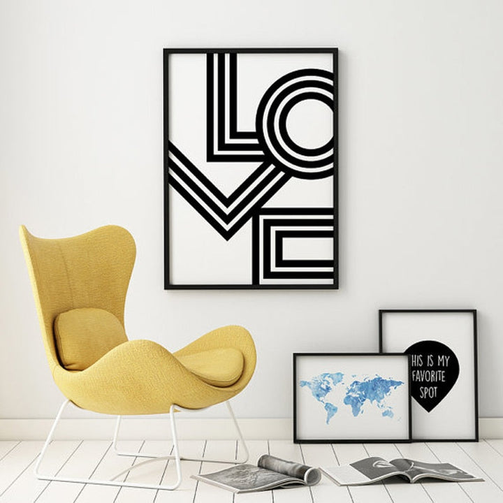 Love Wall Art Minimalist - Canvas Wall Art Painting