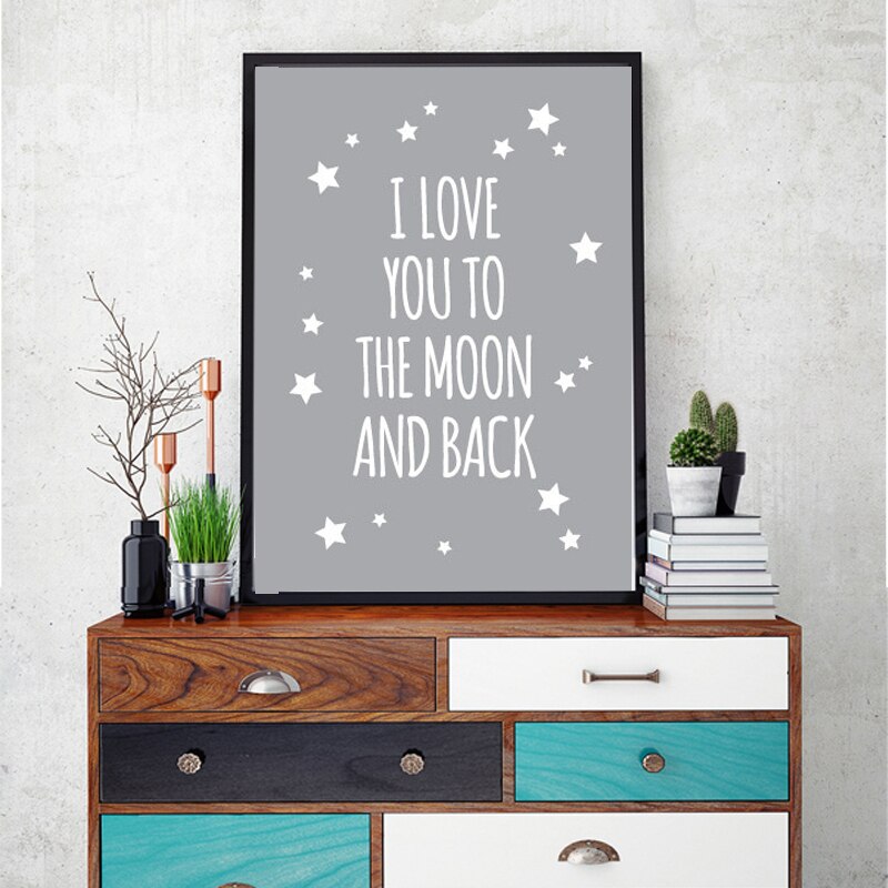 I Love You To The Moon and Back - Canvas Wall Art Painting