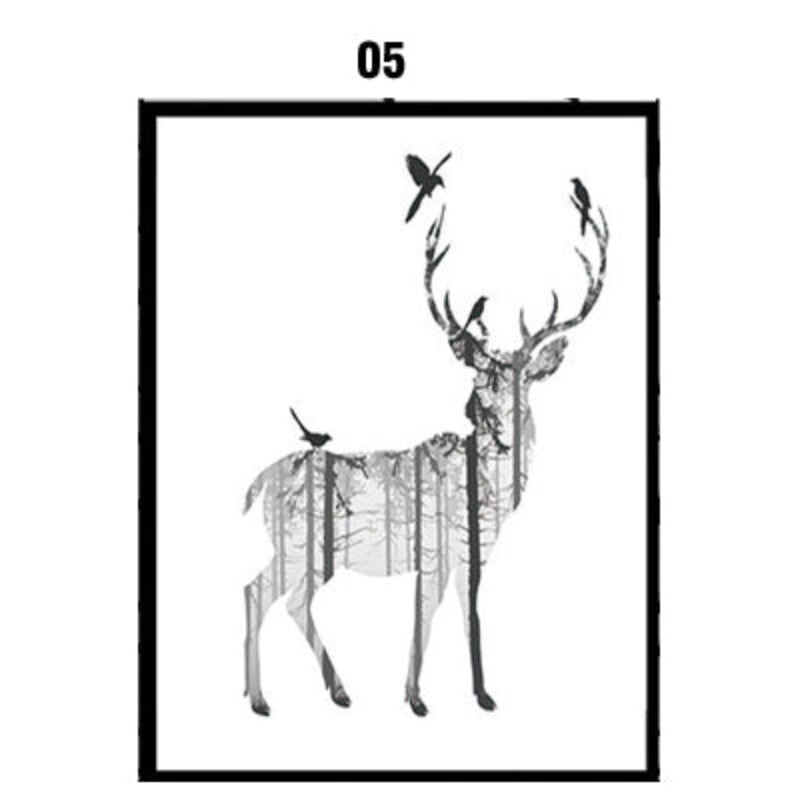 Deer Animals Forest - Canvas Wall Art Painting