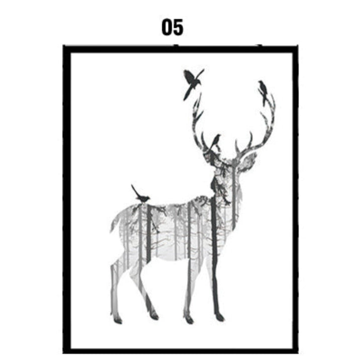 Deer Animals Forest - Canvas Wall Art Painting