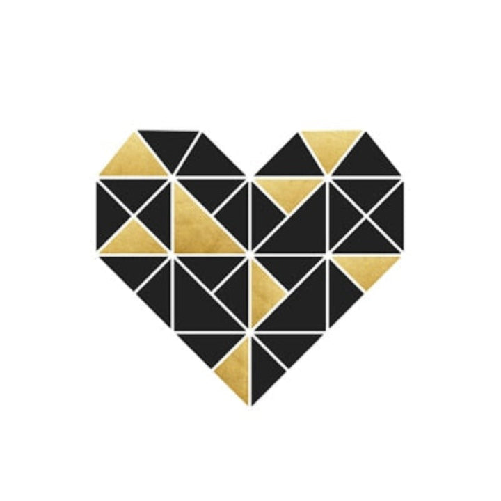 Geometric triangle Heart Inspiring Quote - Canvas Wall Art Painting