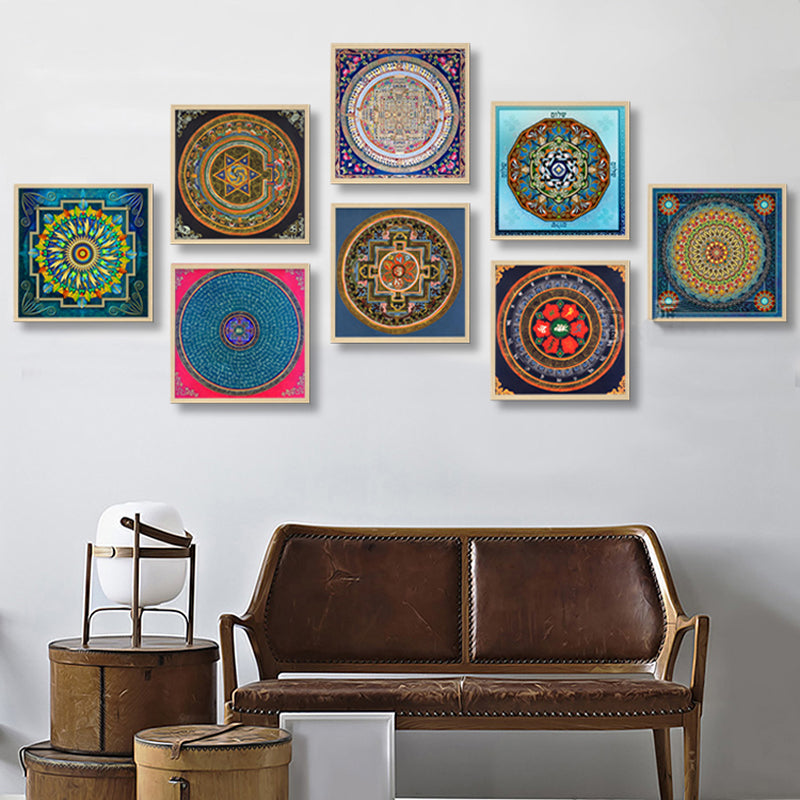 Mandala Ornament Thangka Yoga - Canvas Wall Art Painting