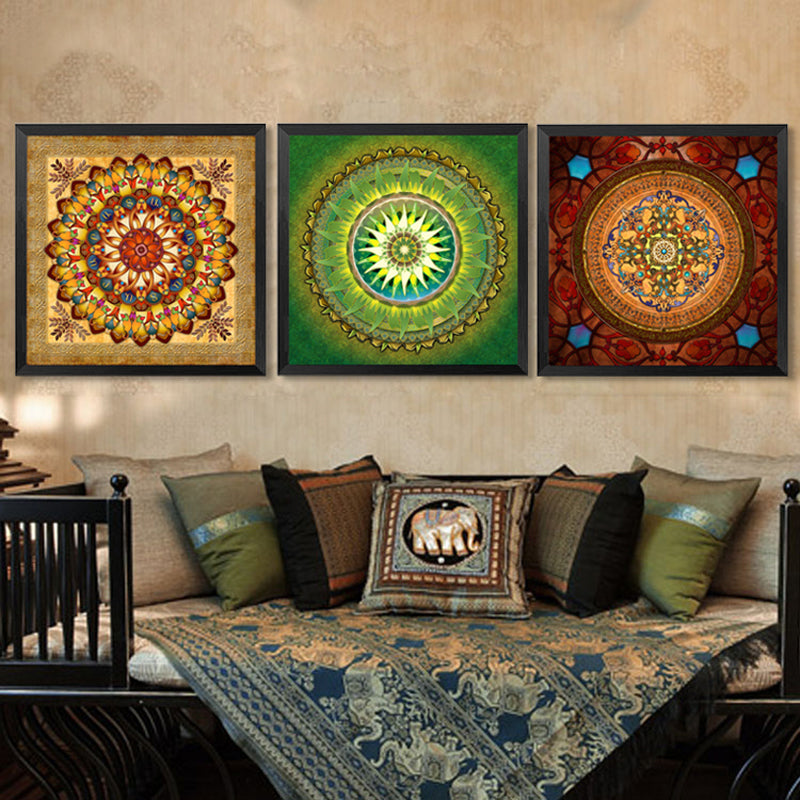 Mandala Ornament Thangka Yoga - Canvas Wall Art Painting