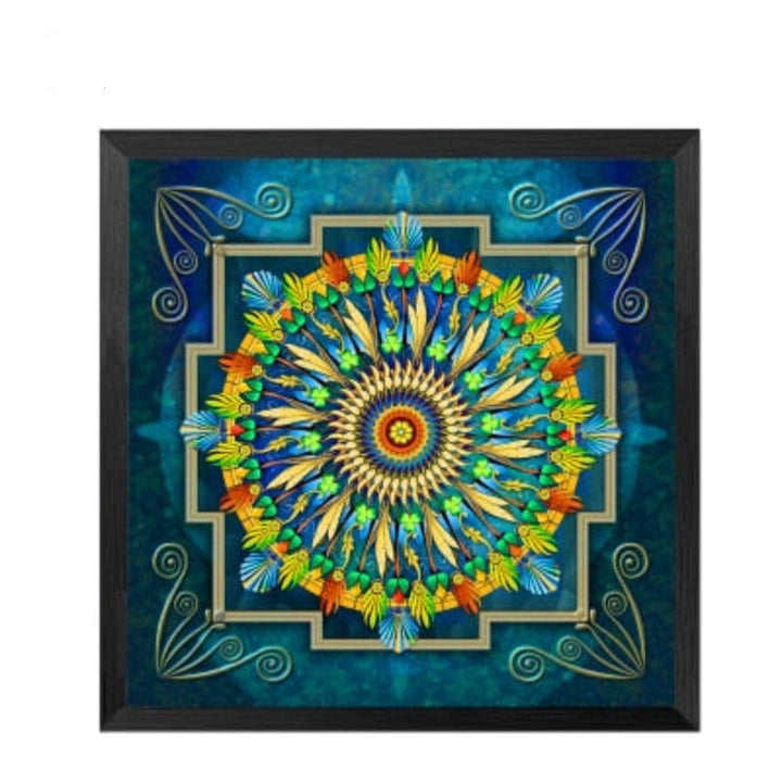 Mandala Ornament Thangka Yoga - Canvas Wall Art Painting