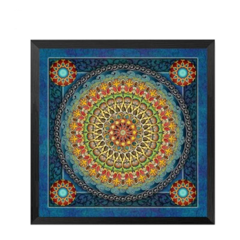 Mandala Ornament Thangka Yoga - Canvas Wall Art Painting