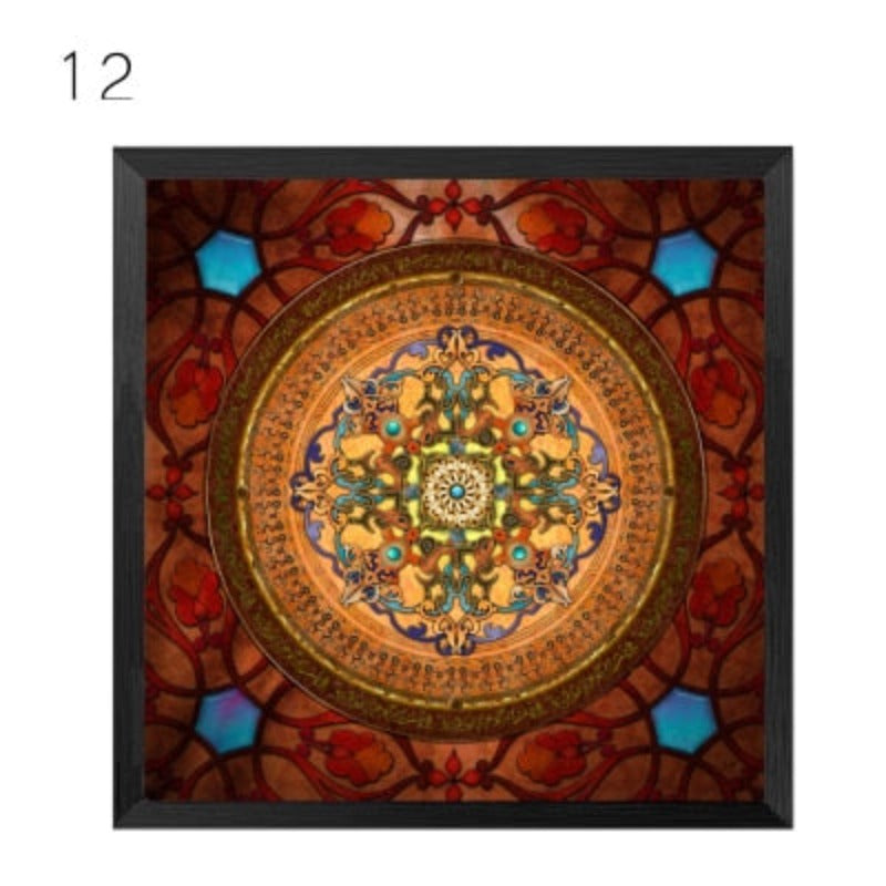 Mandala Ornament Thangka Yoga - Canvas Wall Art Painting