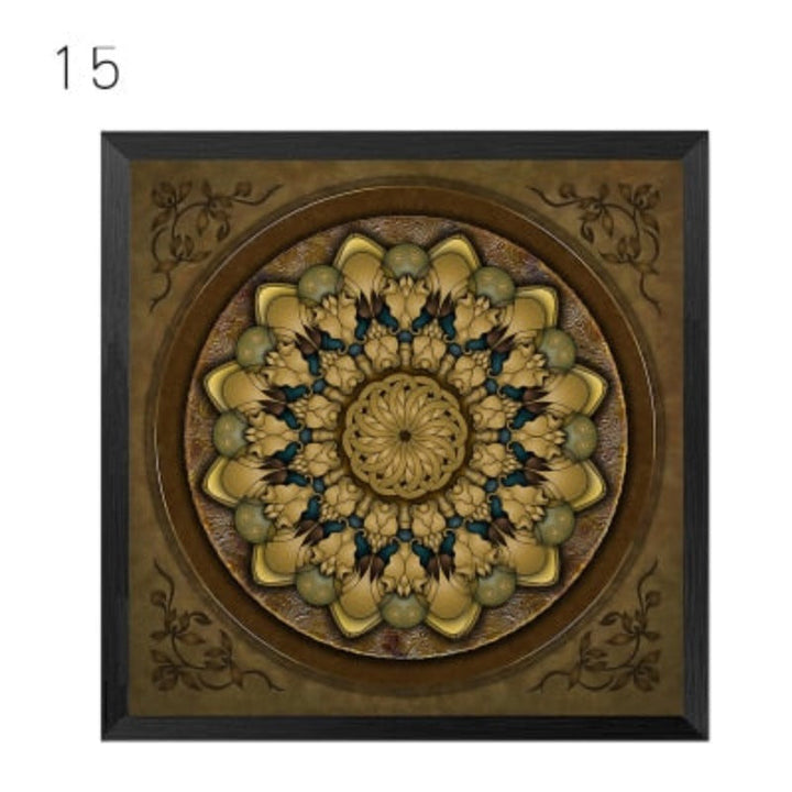 Mandala Ornament Thangka Yoga - Canvas Wall Art Painting