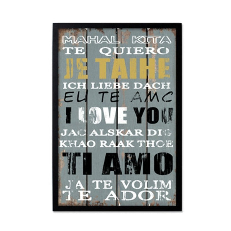 Vintage Europe Posters Love - Canvas Wall Art Painting