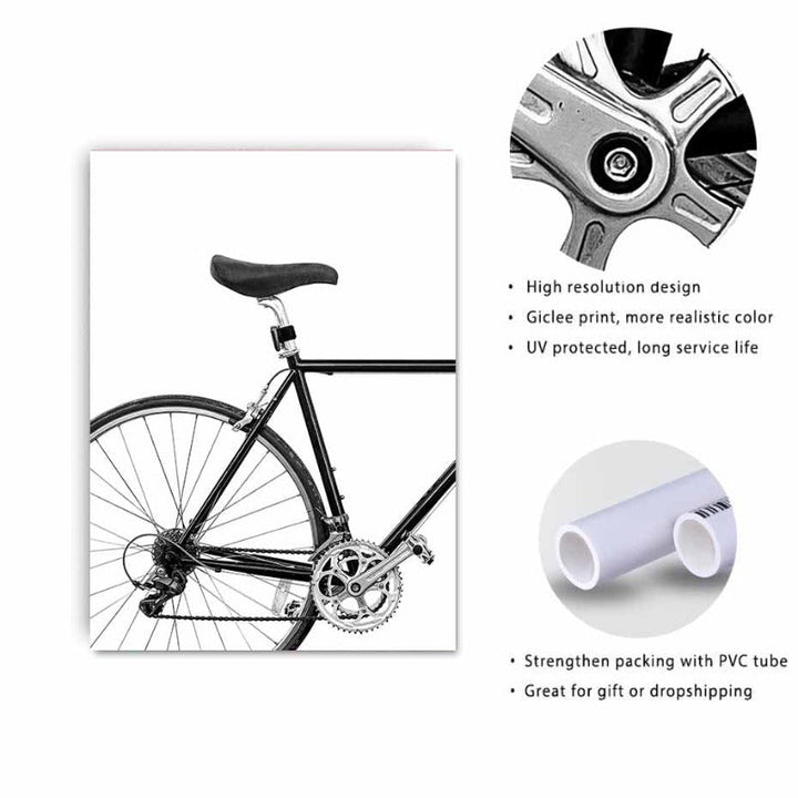 Minimalist Bike Print - Canvas Wall Art Painting
