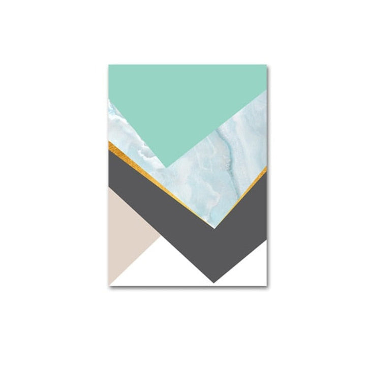 Geometric Fashion Triangles - Canvas Wall Art Painting