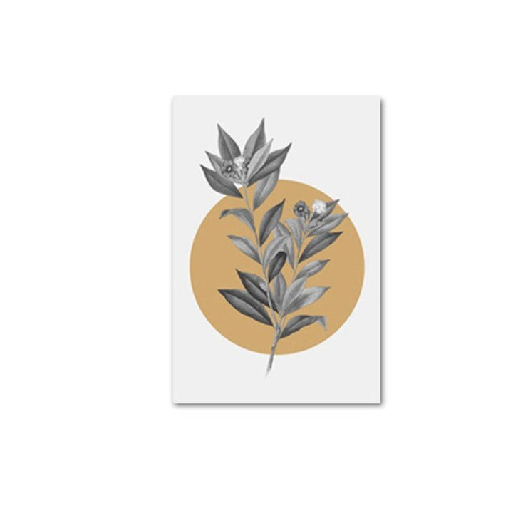 Grey Flowers Geometric Nordic Prints Posters - Canvas Wall Art Painting