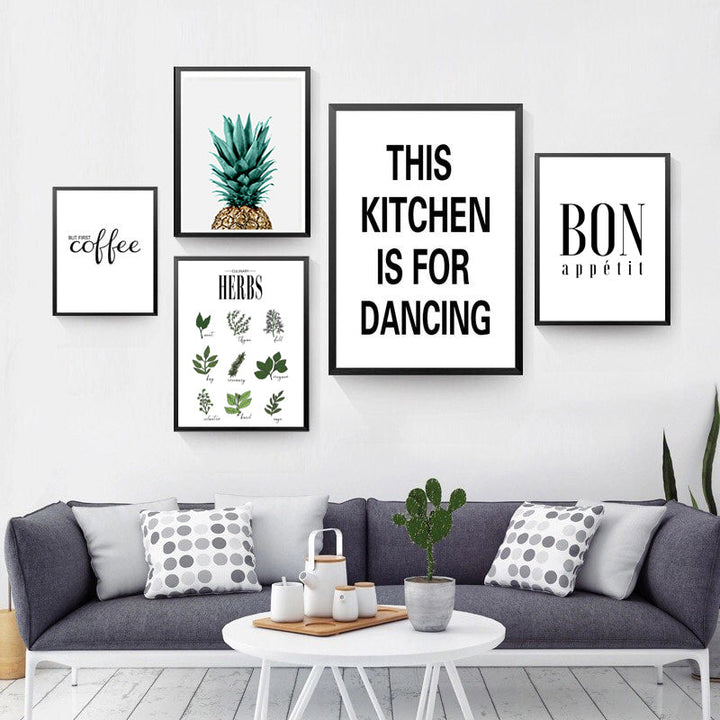 Herbs Poster Botanical Kitchen - Canvas Wall Art Painting