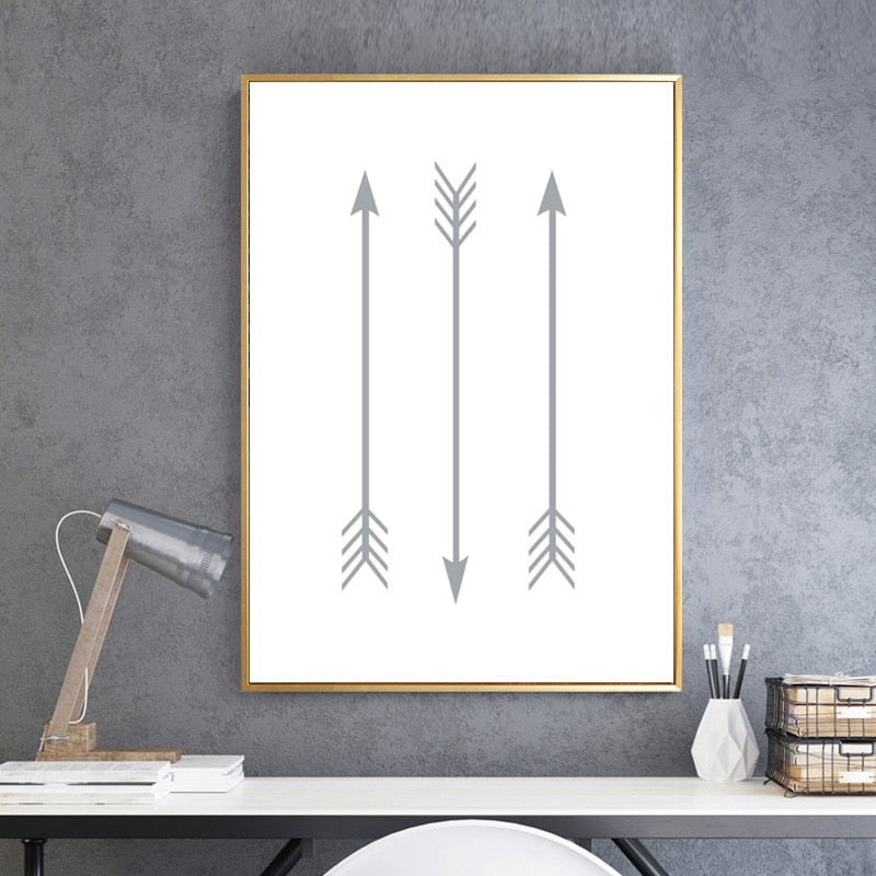 Grey Arrows - Canvas Wall Art Painting